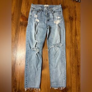 Free People Distressed Blue Jeans